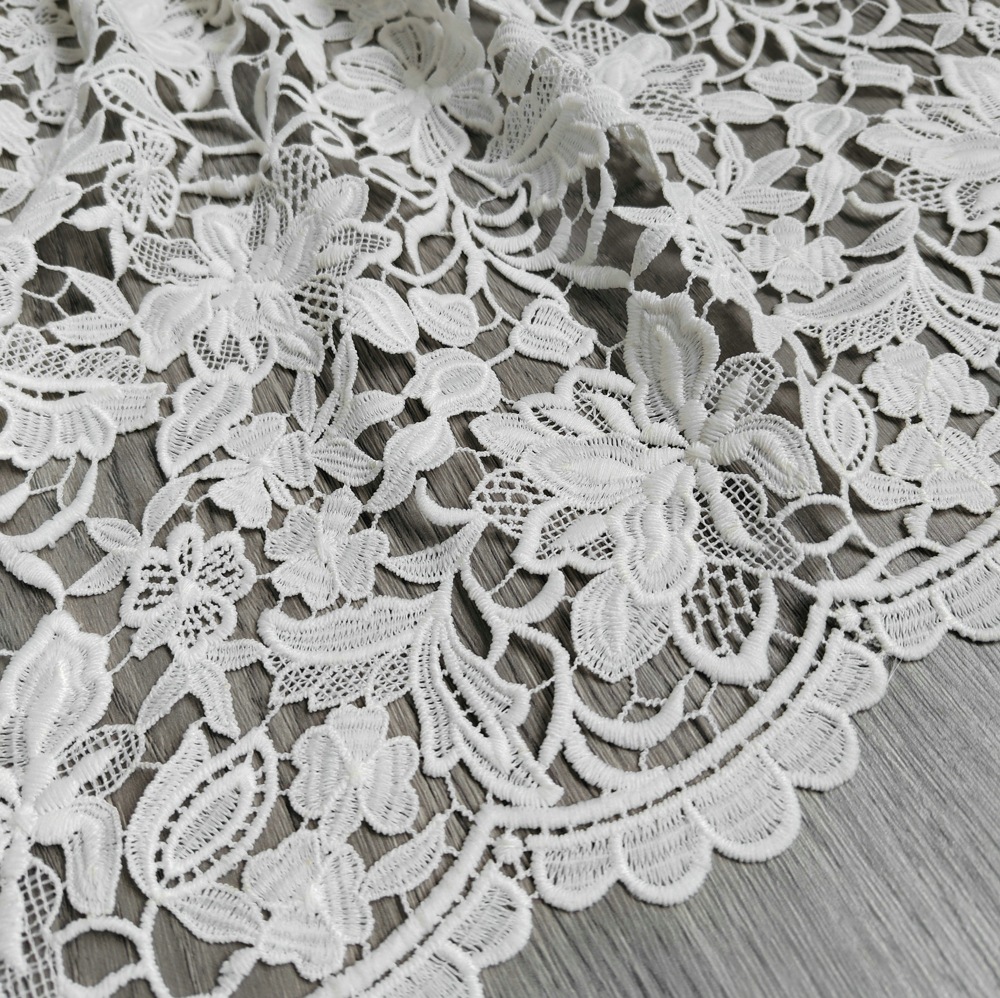 Wedding Solution - Splendido tessuto ricamato in pizzo guipure